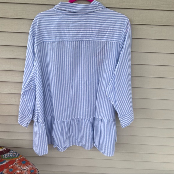 Chelsea Studio Striped Embroidered Tunic Top Size 1X (22/24) - Picture 9 of 11